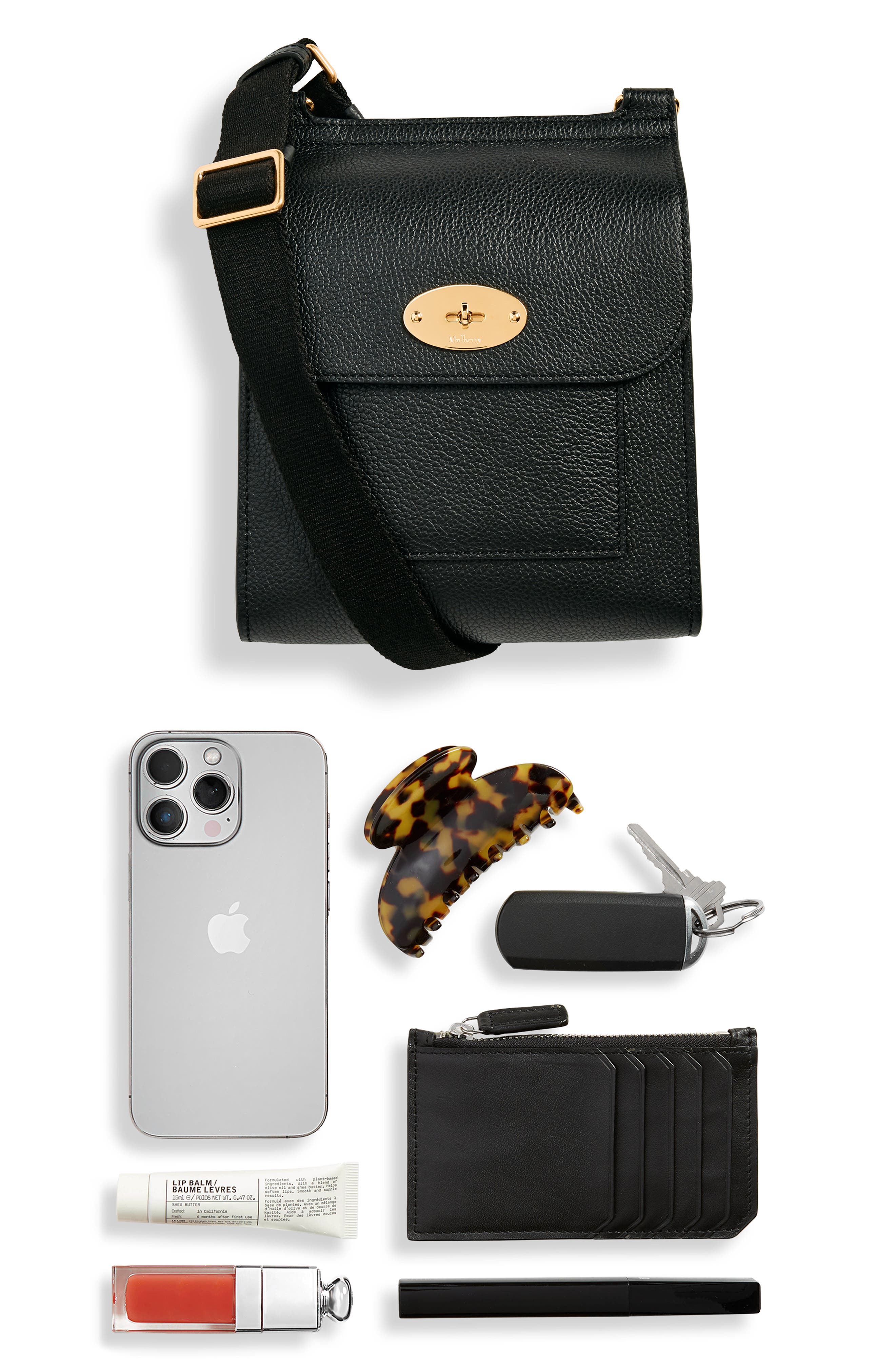 Small Antony Leather Crossbody Bag, Alternate, color, A100 BLACK