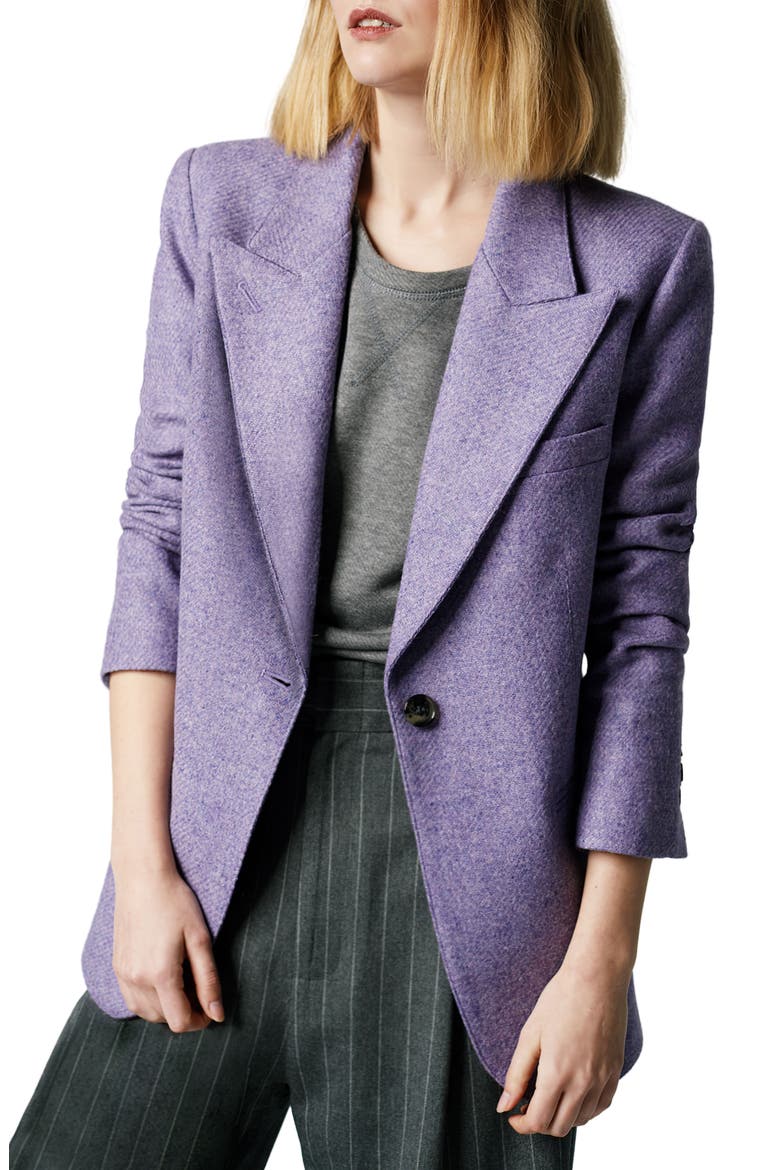 '90s Wool Blend Blazer, Main, color, AMETHYST
