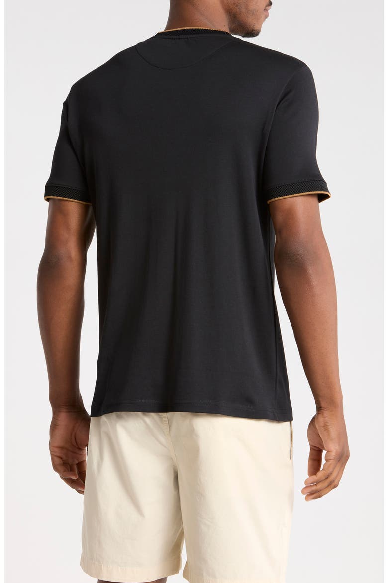 Tipped Knit T-Shirt, Alternate, color, BLACK