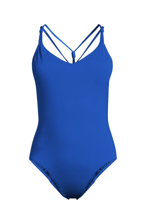 Shop Lands' End Tugless Quickdry V-neck Multi-way High Leg One Piece Swimsuit
