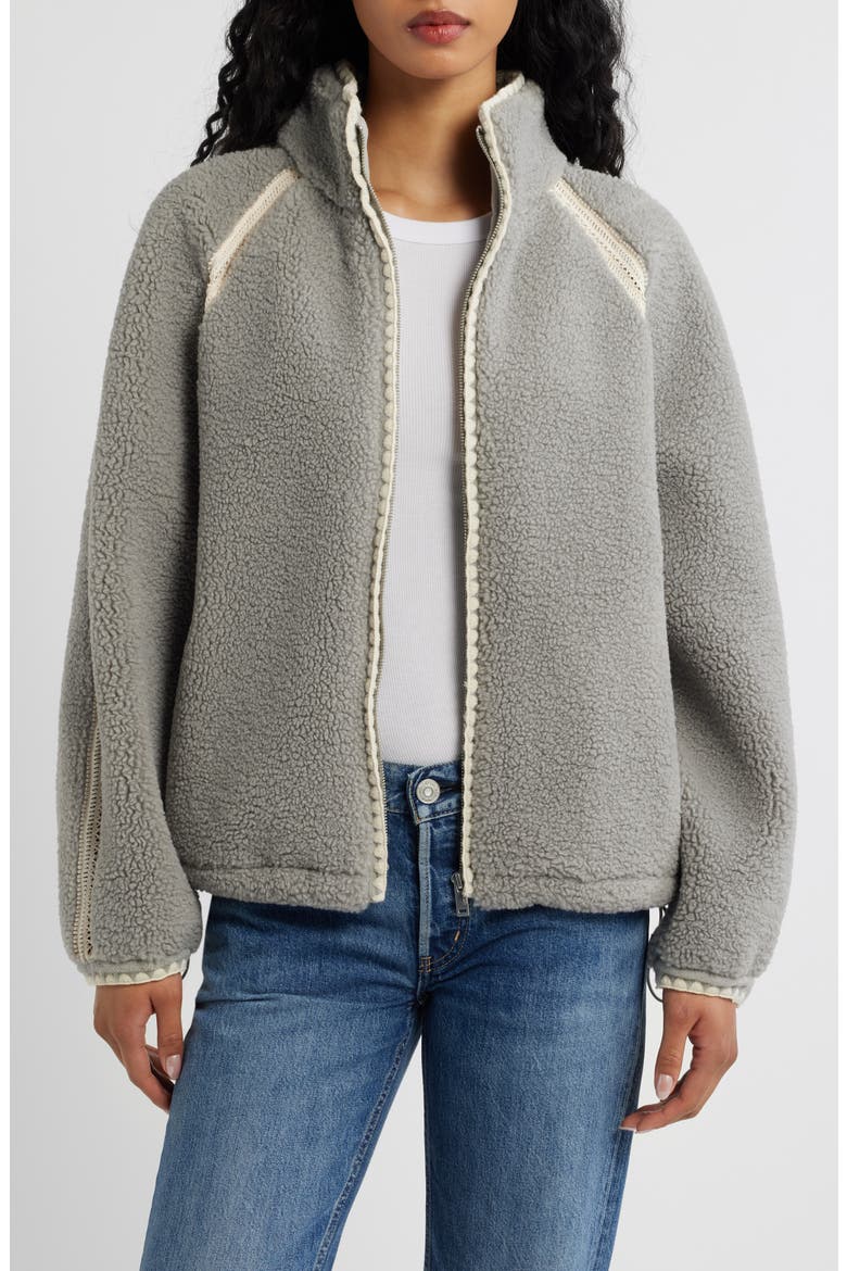 Nikia Open Stitch Detail Uggfluff Fleece Jacket, Main, color, CBB