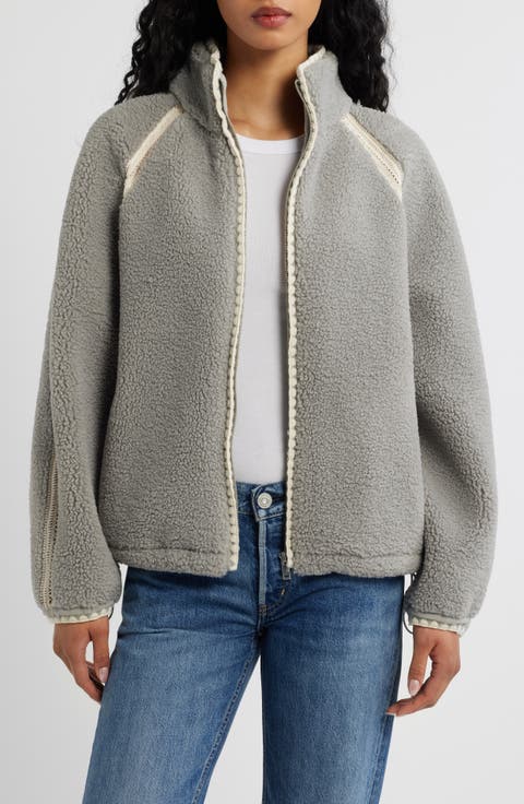 Nikia Open Stitch Detail Uggfluff Fleece Jacket