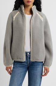 UGG® Nikia Open Stitch Detail Uggfluff Fleece Jacket