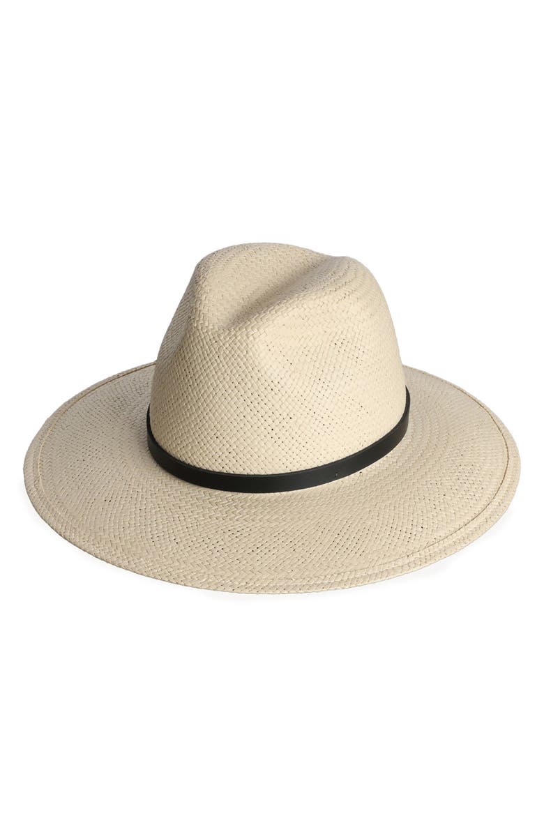 Janessa Leoné Lyra Packable Straw Fedora, Main, color, Natural