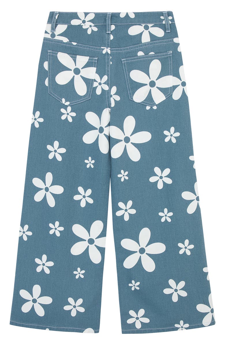 Truce Kids' Floral Print Wide Leg Jeans, Alternate, color, 