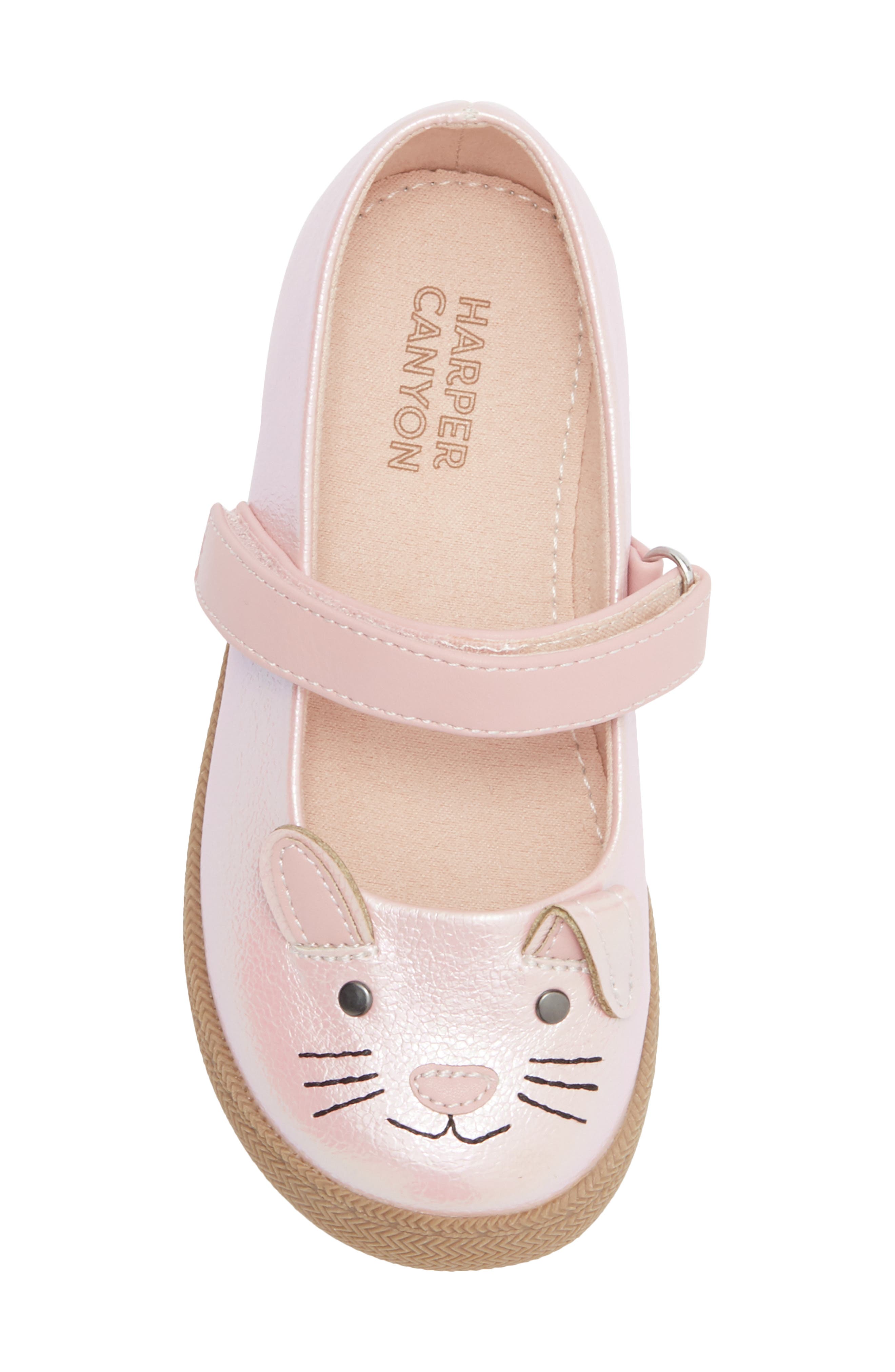 Harper Canyon Kids' Bunny Critter Mary Jane Flat, Alternate, color, Pink Metallic