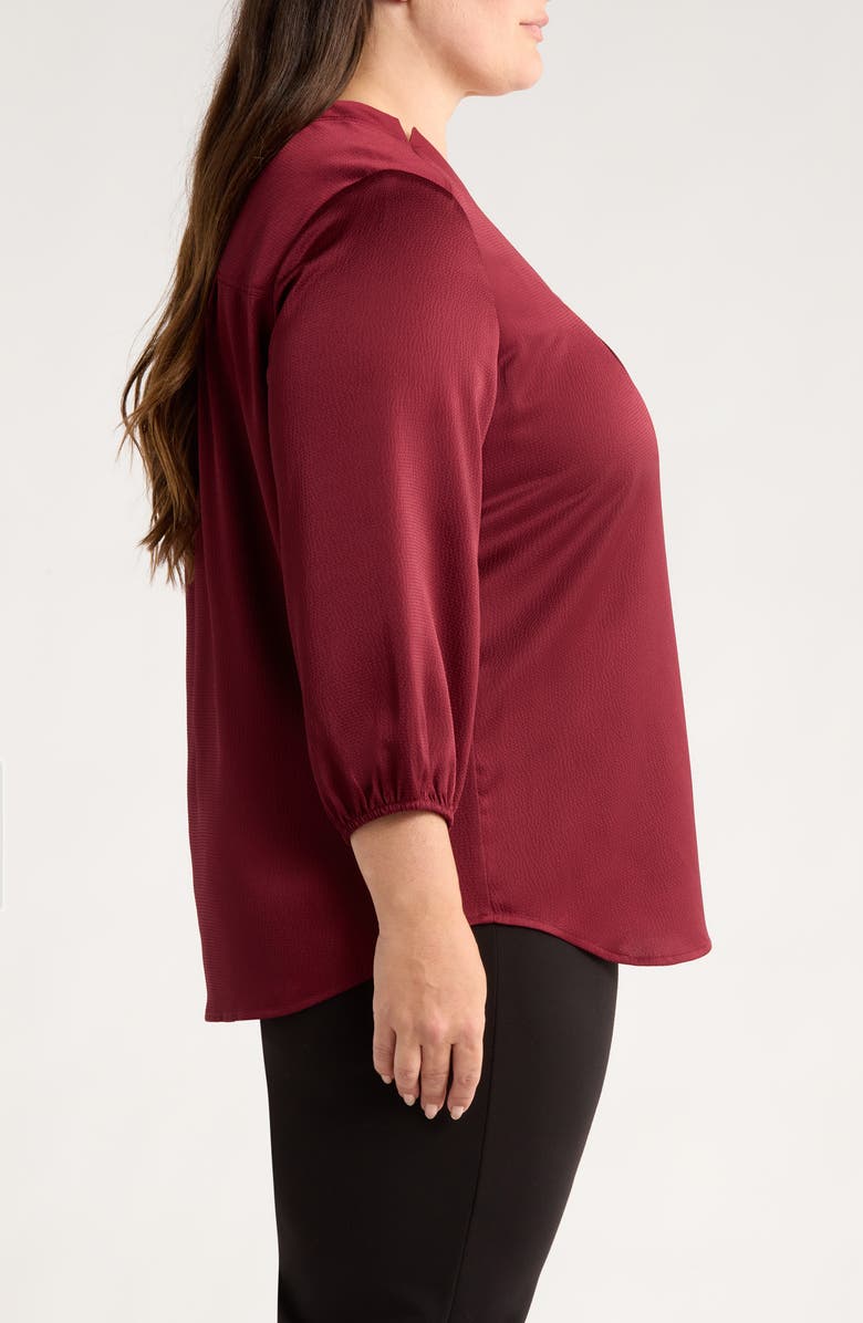 Jones New York Notch Neck V-Neck Top, Alternate, color, Bordeaux