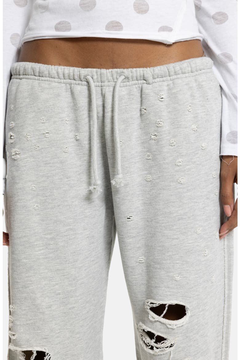 Cleo Distressed Cotton Blend Joggers, Alternate, color, GREY