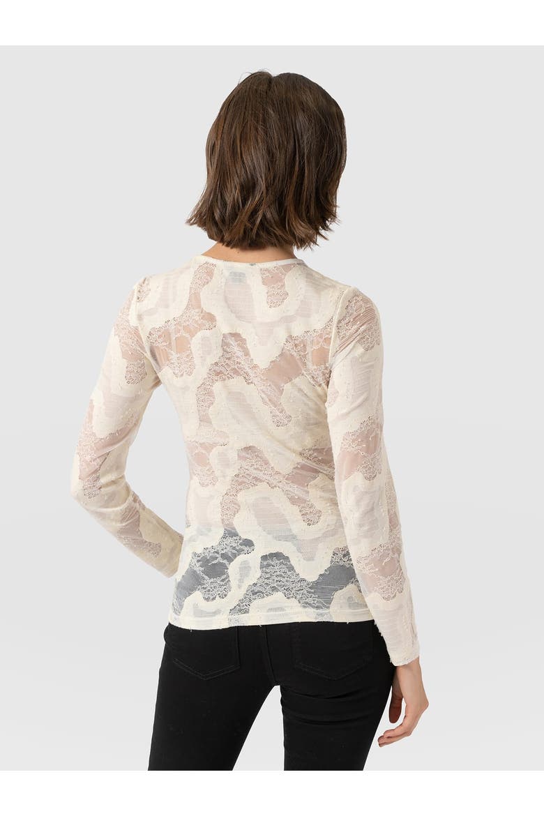 Austen Crew Neck Long Sleeve Tee, Alternate, color, Cream Lace