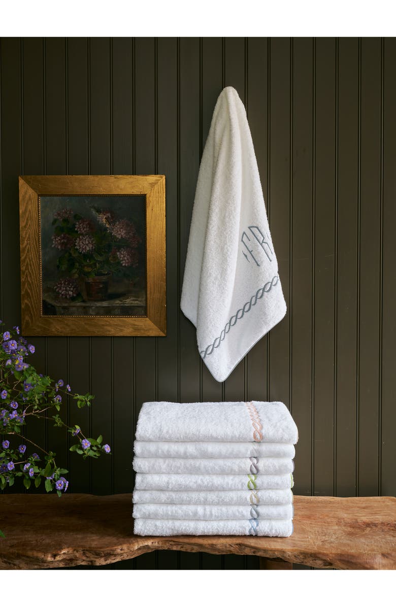 Matouk Classic Chain Bath Towel, Alternate, color, Silver