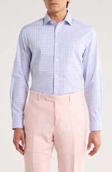 Michael Kors Plaid Slim Fit Quick Wicking Stretch Dress Shirt