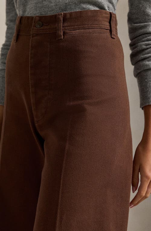 Polo Ralph Lauren High Waist Wide Leg Pants In Brown