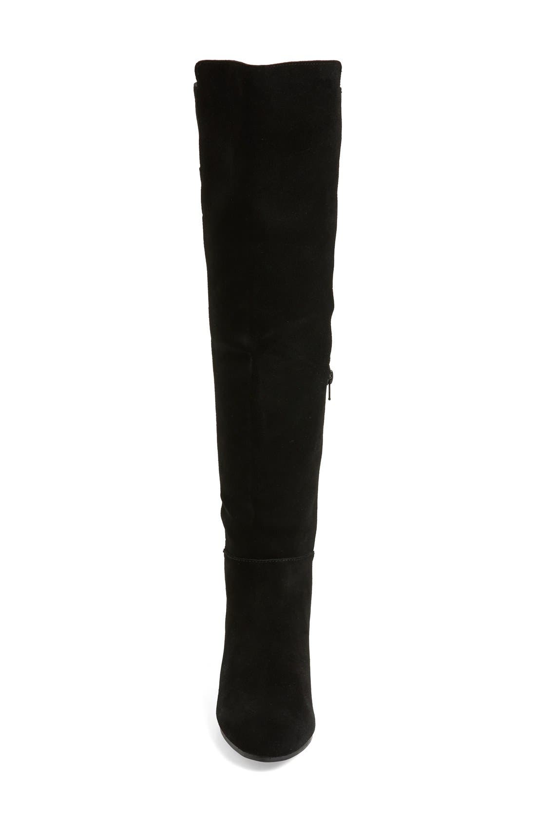'Ginette' Over the Knee Boot, Alternate, color, BLACK SUEDE