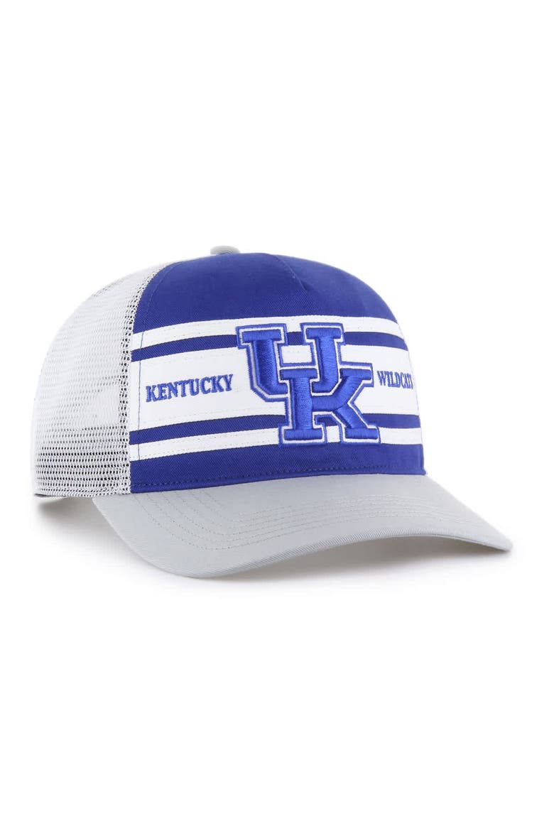 Youth '47 Royal/Gray Kentucky Wildcats Super Stripe Hitch Adjustable Trucker Hat, Alternate, color, Royal