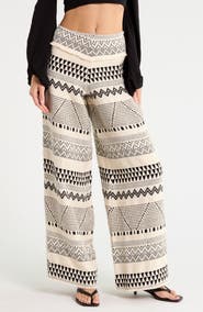 JBQ Alder High Waist Wide Leg Jacquard Pants
