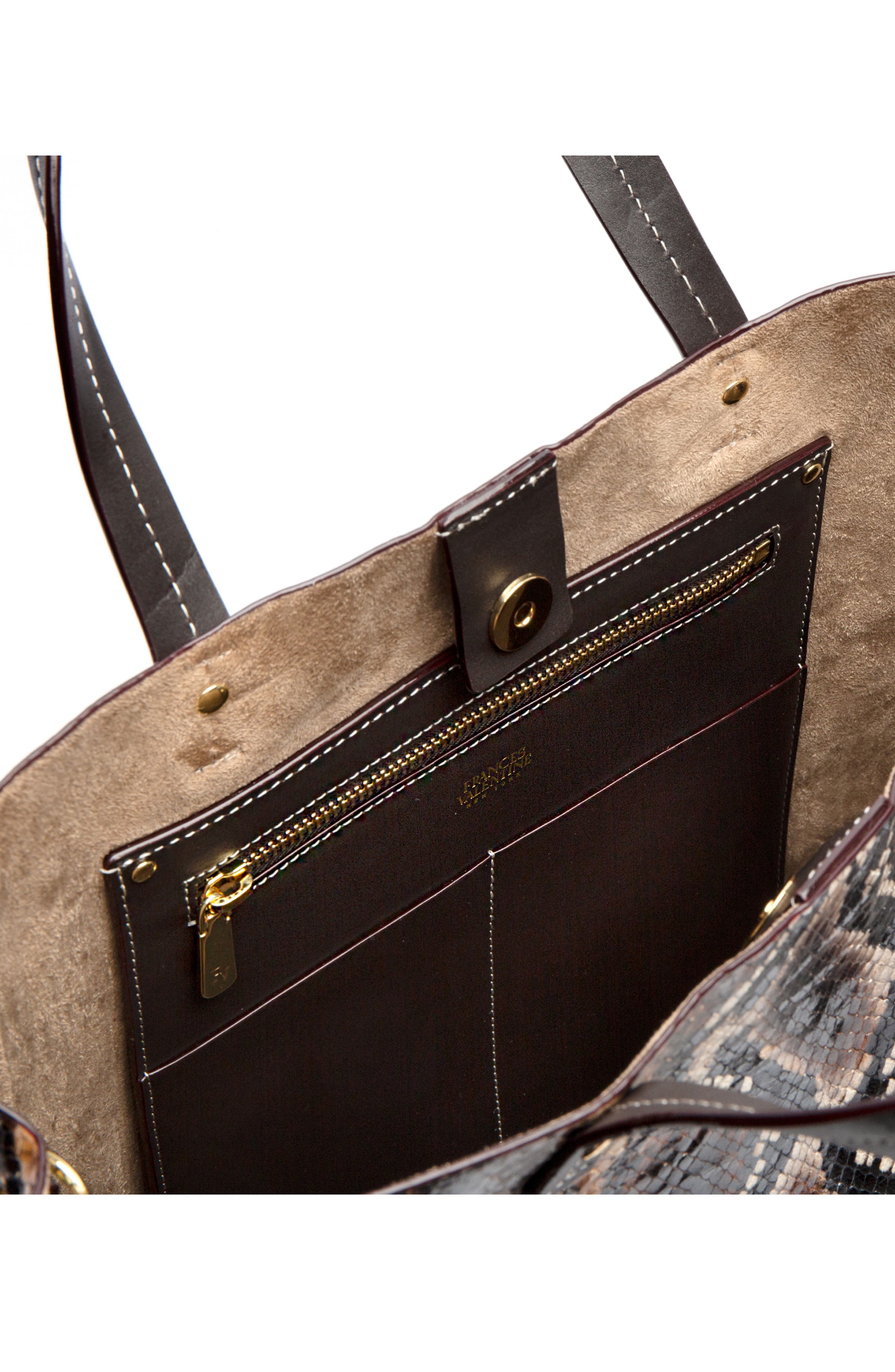 Frances Valentine Margaret Snake Embossed Leather Tote, Alternate, color, 