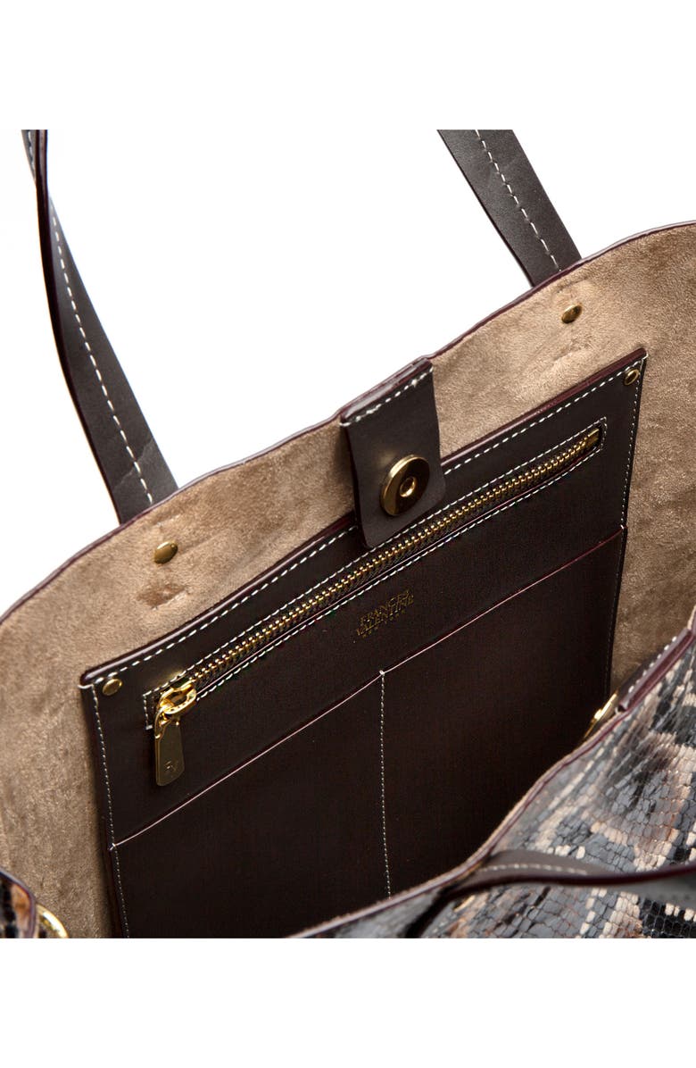 Frances Valentine Margaret Snake Embossed Leather Tote, Alternate, color,
