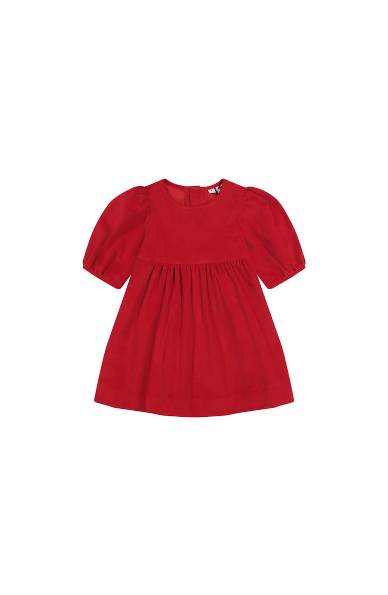 Busy Bees Nellie Girls Dress Red Corduroy, Main, color, 