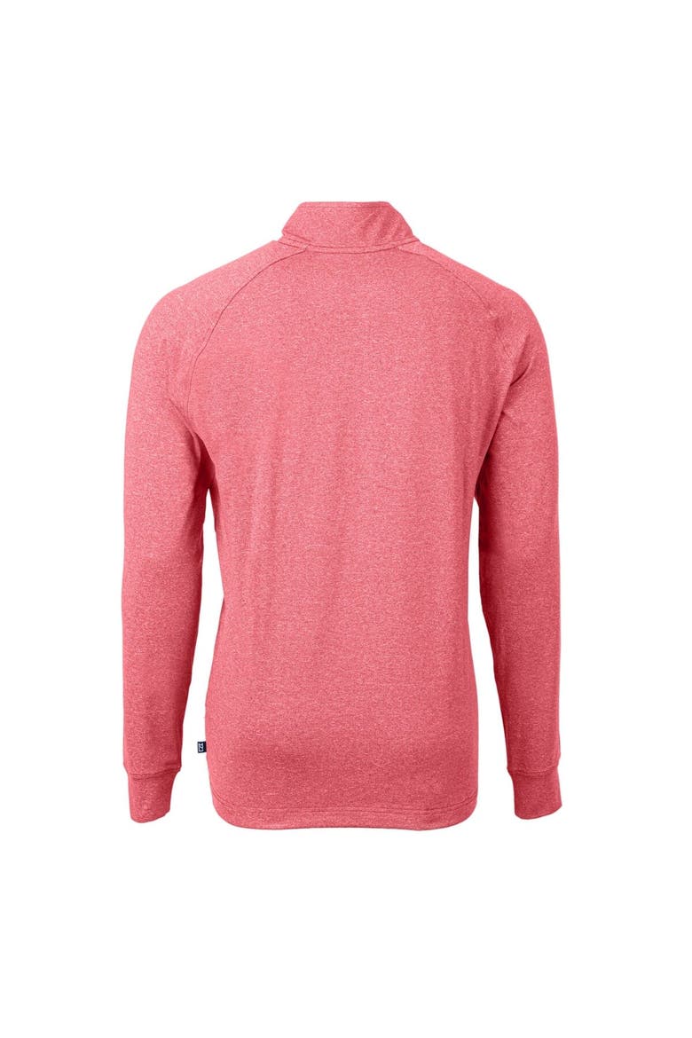 Men's Cutter & Buck Heather Red Philadelphia Phillies Adapt Eco Knit Stretch Recycled Quarter-Zip Pullover Top, Alternate, color, Heather Red
