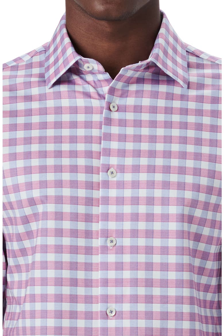 OoohCotton® Check Button-Up Shirt, Alternate, color, BERRY