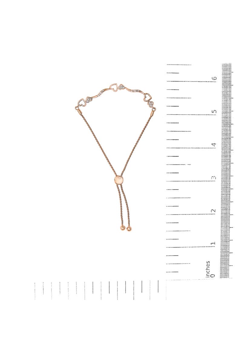 Haus of Brilliance Silver 1/10 Cttw Diamond Wave and Hearts Adjustable Bolo Bracelet, Alternate, color, Rose Gold Over Silver