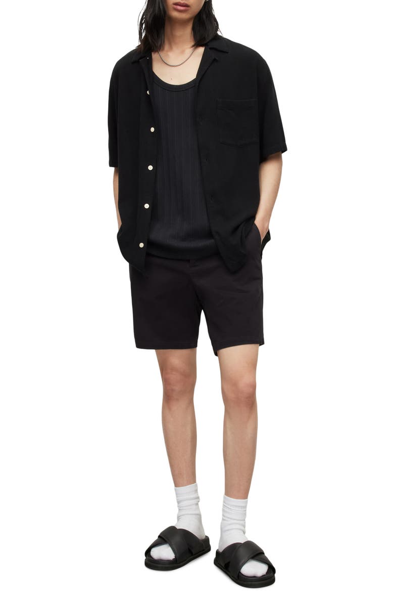 AllSaints Neiva Flat Front Stretch Twill Shorts, Alternate, color,