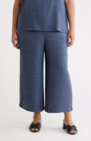 MAX STUDIO Textured Wide Leg Crop Pants