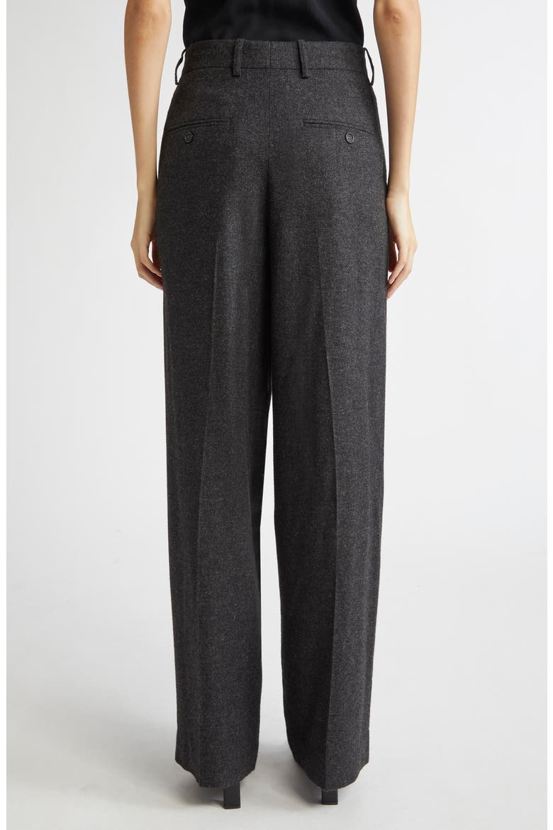 Wide Leg Flannel Trousers, Alternate, color, CHARCOAL MELANGE