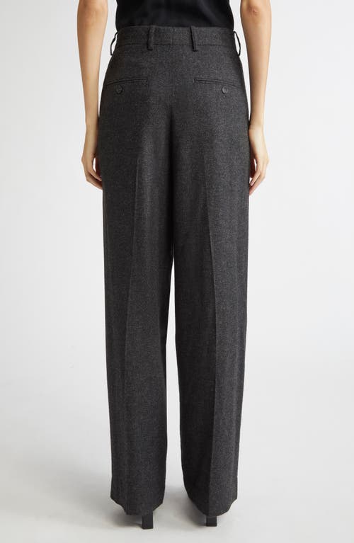 Totême Toteme Wide Leg Flannel Trousers In Gray