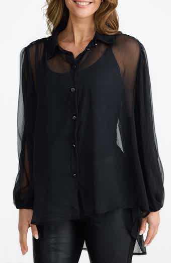 Brave+True Eden Lattice Back Chiffon Shirt
