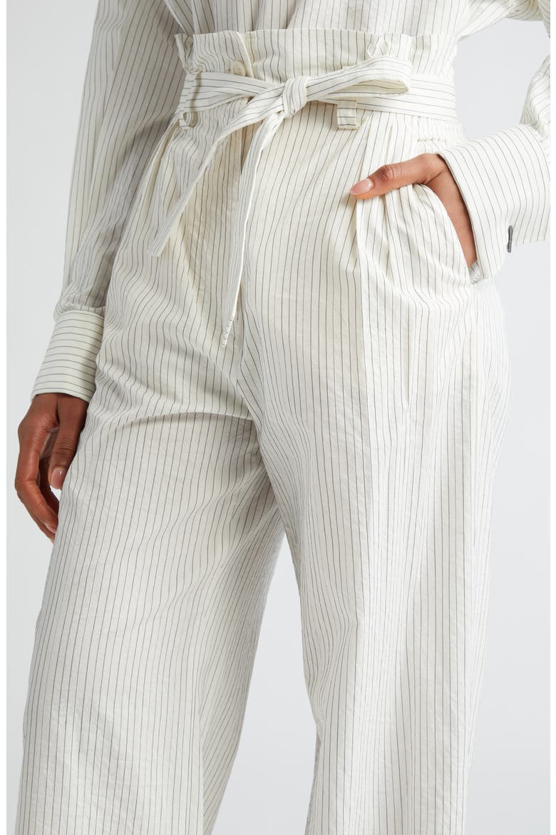 Xero Directional Stripe Cotton & Silk Pants, Alternate, color, WHITE BLACK