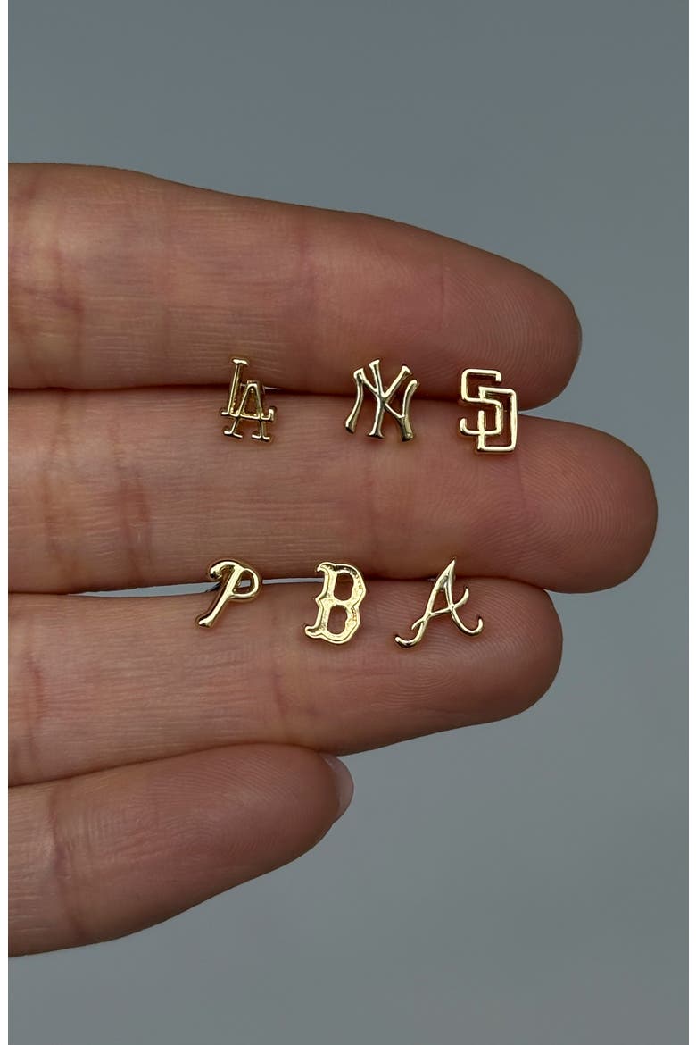 San Diego Padres Logo Stud Earrings, Alternate, color, GOLD