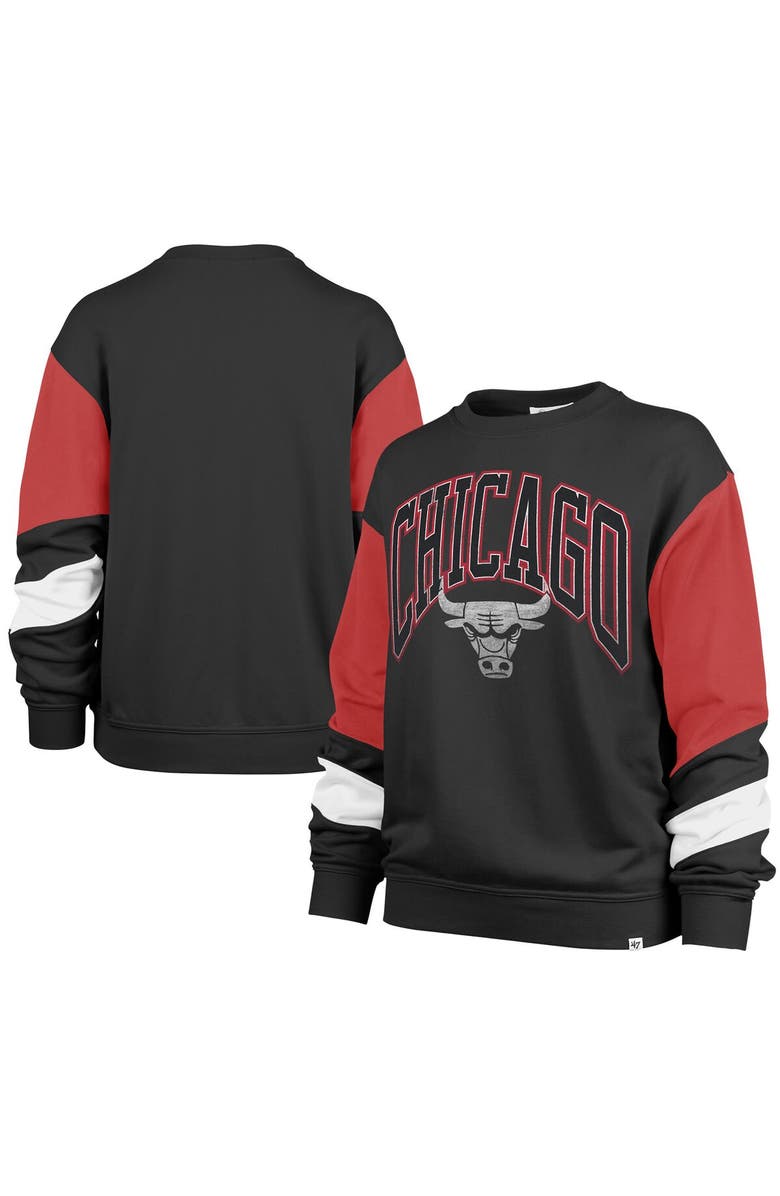 '47 Women's '47 Black Chicago Bulls 2023/24 City Edition Nova Crew Sweatshirt, Alternate, color, 