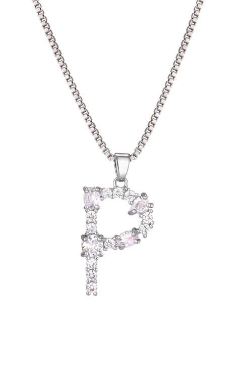 Mixed Crystal Initial Pendant Necklace