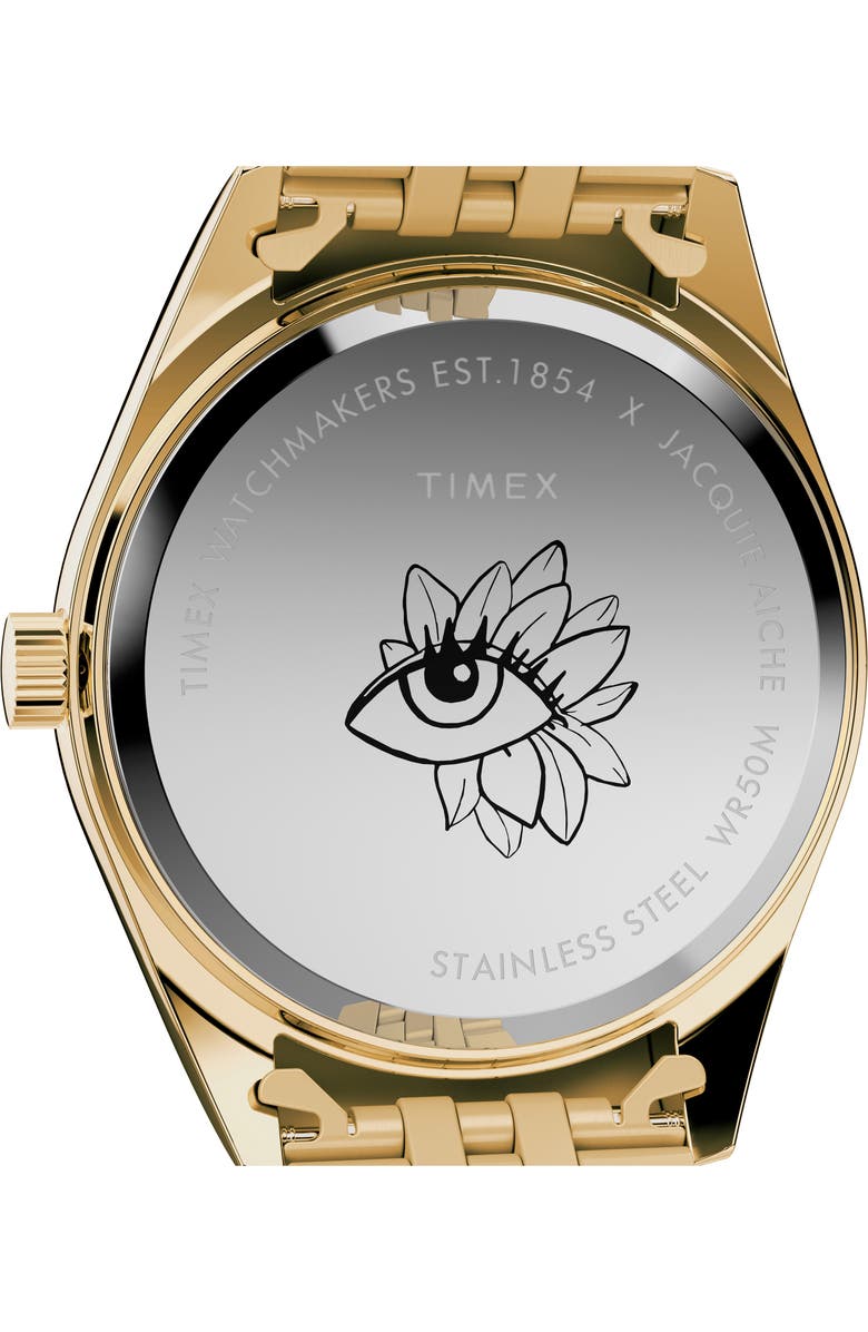 Timex<sup>®</sup> x Jacquie Aiche Legacy Malachite Flower Bracelet Watch, 36mm, Alternate, color, 