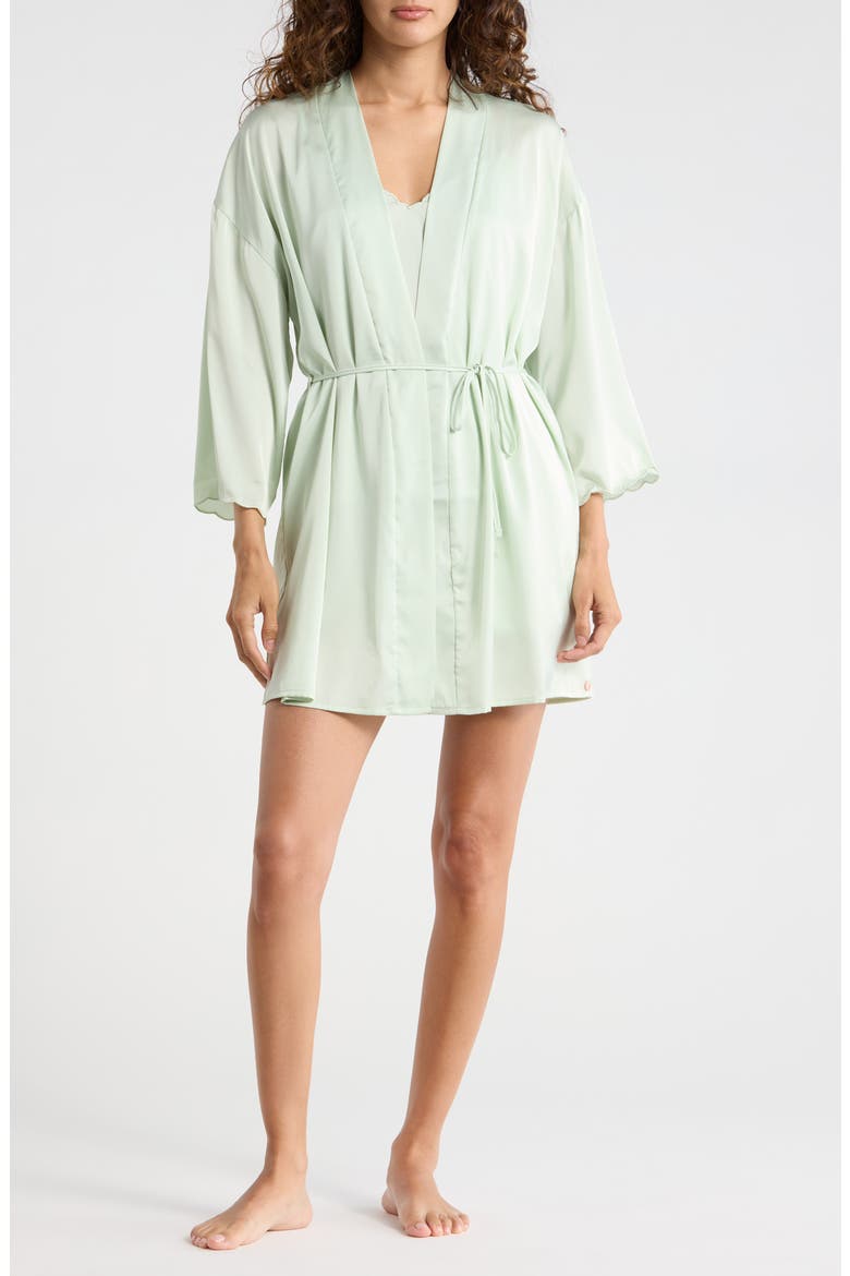 Scallop Satin Pajamas, Main, color, JADE SILK