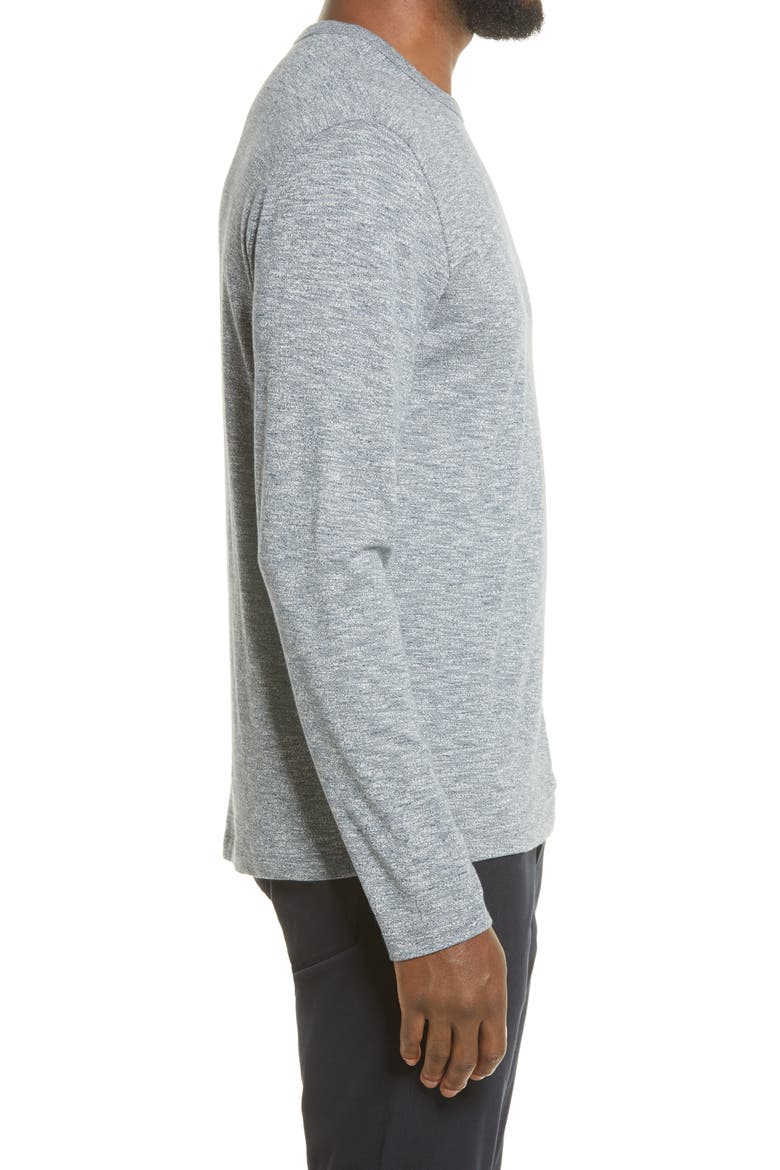 Mouliné Cotton Long Sleeve T-Shirt, Alternate, color, STEEL BLUE/OFF WHITE