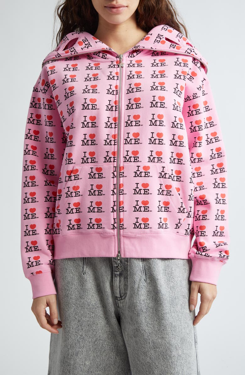 Ashley Williams I Heart Me Butterfly Cotton Blend Hoodie | Nordstrom