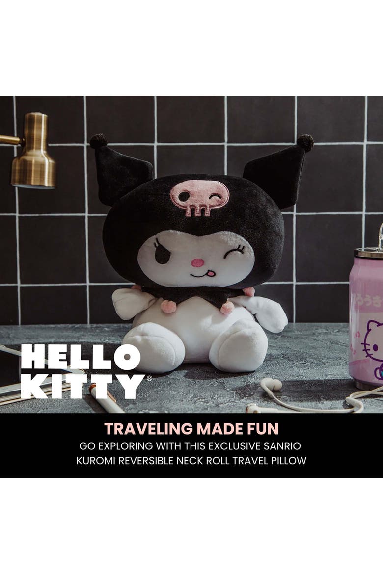 Sanrio Kuromi Reversible Neck Roll Pillow and Plush Toy, Alternate, color, Black