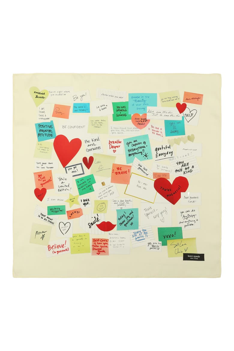 Self Love Club Silk Bandana, Alternate, color, IVORY MULTI