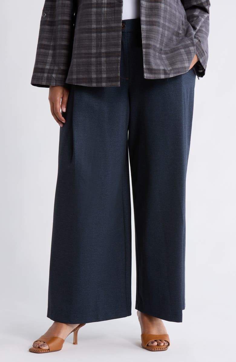 Democracy 'Ab'Solution Skyrise Pleated Wide Leg Pants, Main, color, Indigo
