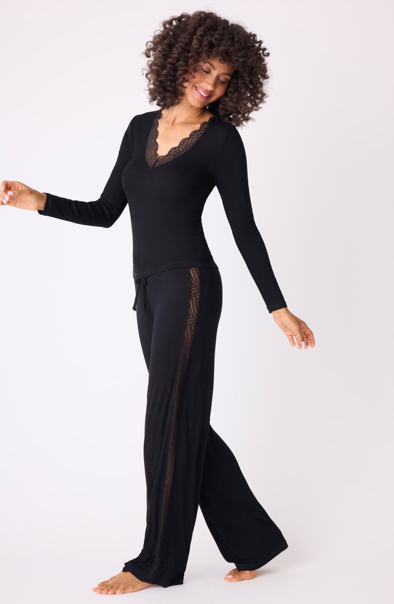 PJ Salvage Lacey Basics Stretch Modal Pajama Top, Alternate, color, 