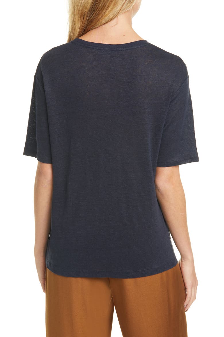 Boyfriend Slub Linen T-Shirt, Alternate, color, COASTAL
