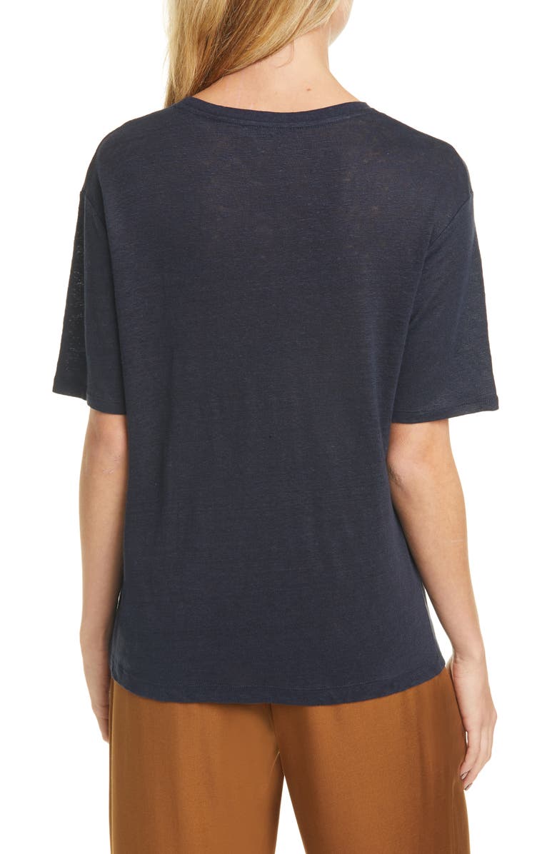 Vince Boyfriend Slub Linen T-Shirt, Alternate, color, 