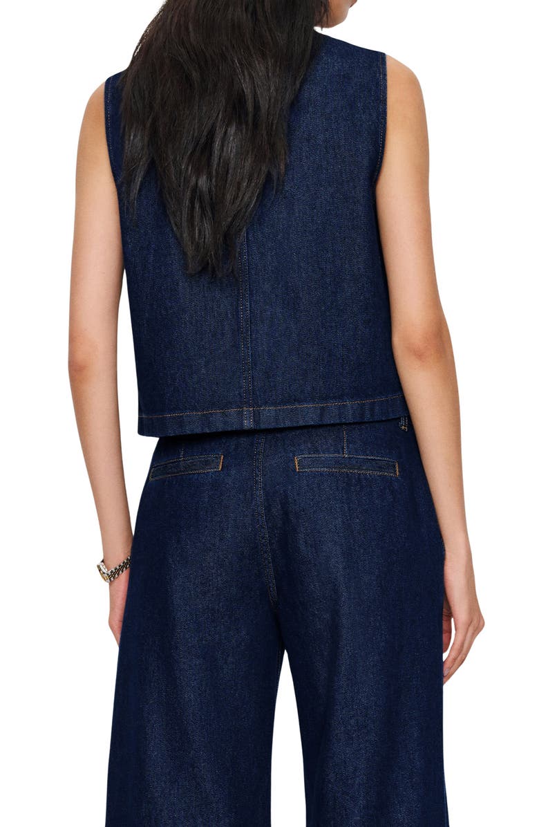 Reformation Bonnie Crop Denim Vest, Alternate, color, Marion