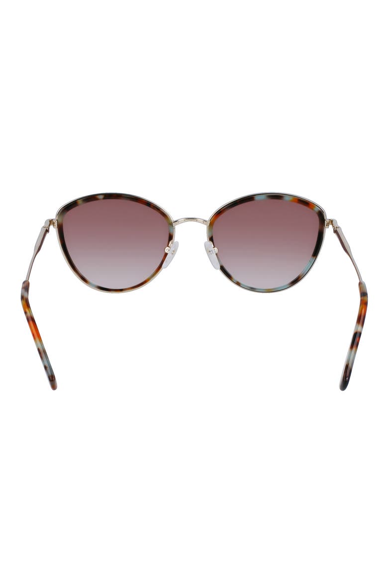 Roseau 54mm Gradient Cat Eye Sunglasses, Alternate, color, GOLD/AQUA CARAMEL HAVANA