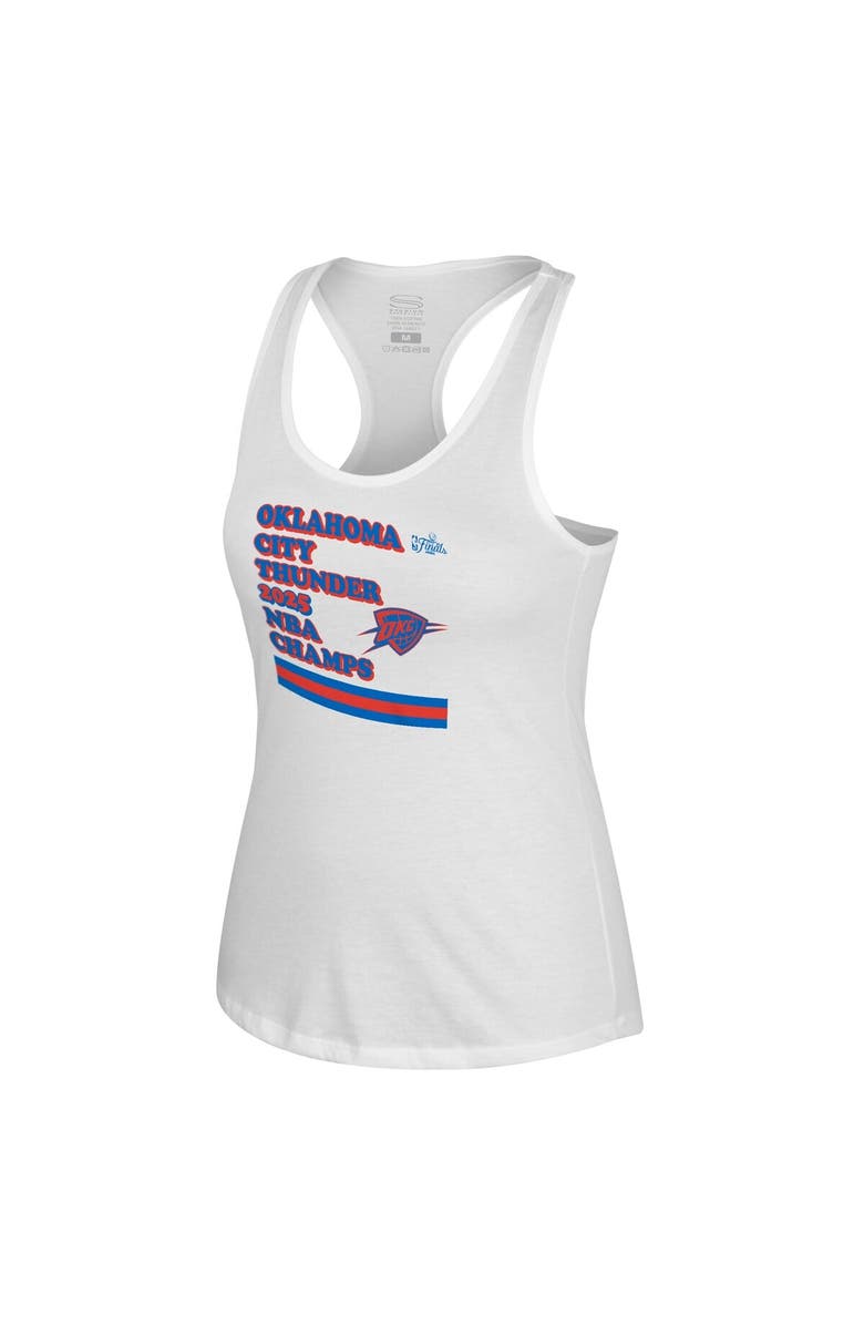 Stadium Essentials Women's Stadium Essentials  White Oklahoma City Thunder 2025 NBA Finals Champions Oasis Racerback Tank Top, Alternate, color, 