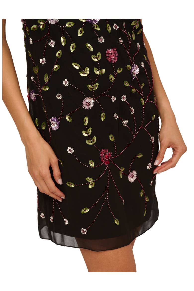 Beaded Sleeveless Shift Dress, Alternate, color, BLACK MULTI