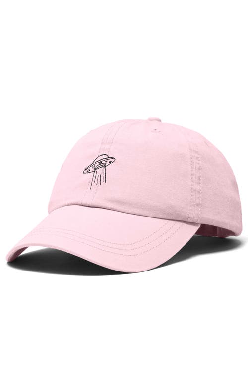 Dalix Ufo Embroidered Adjustable Dad Cap In Washed Pink