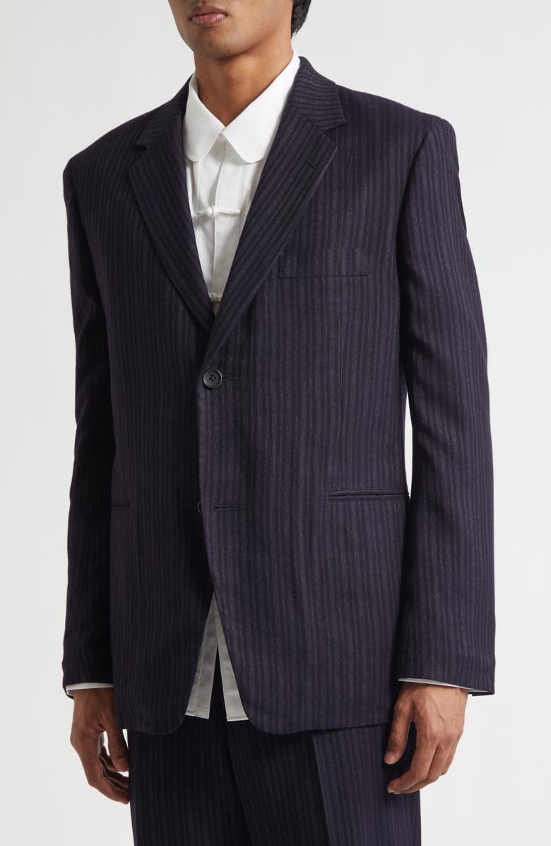 Yohji Yamamoto Single Breasted Blazer, Alternate, color, Black